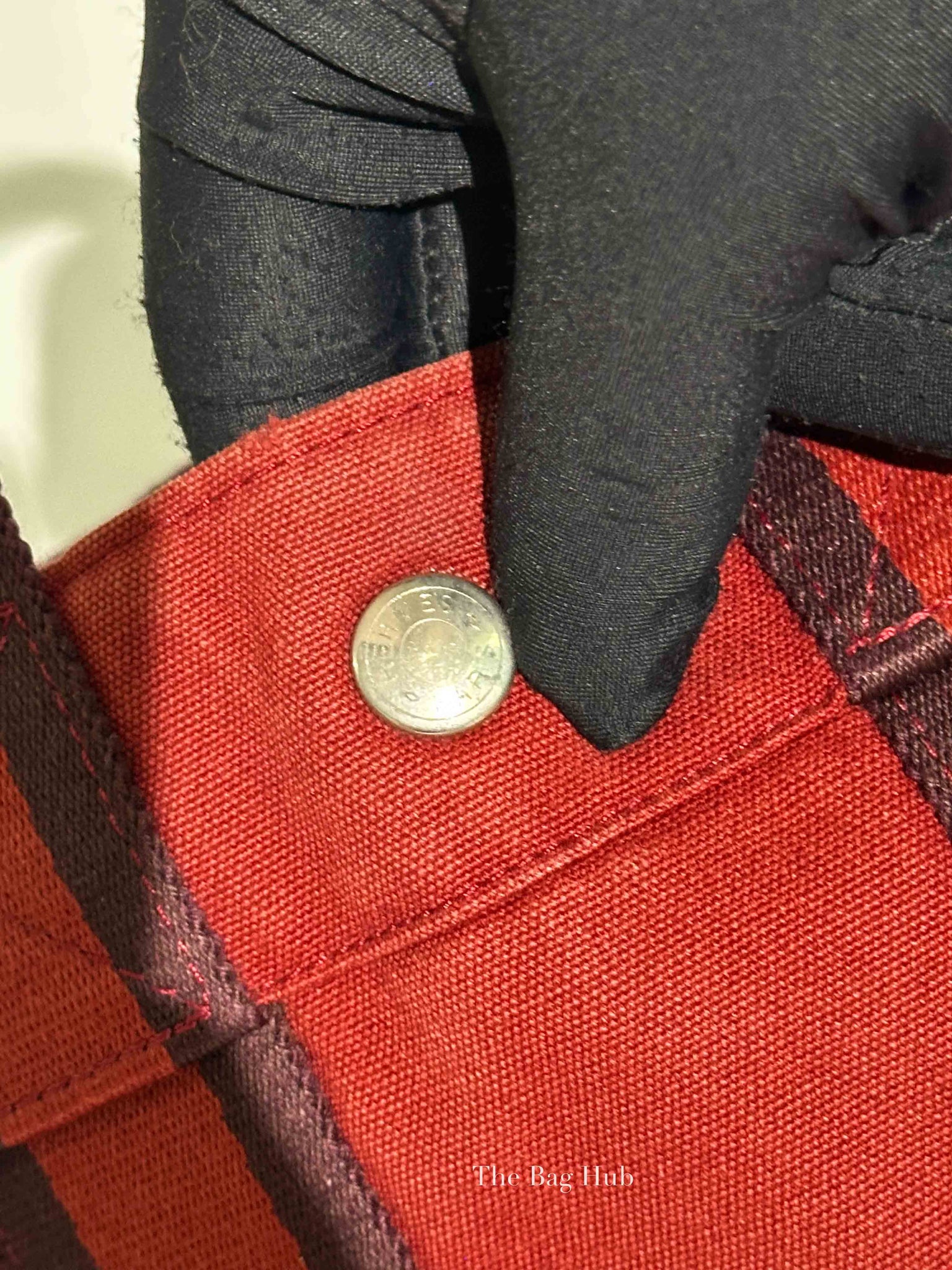 Hermes Red Canvas Tout Fourre PM Bag