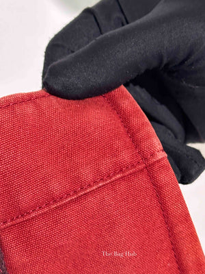 Hermes Red Canvas Tout Fourre PM Bag