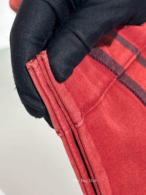 Hermes Red Canvas Tout Fourre PM Bag