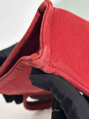 Hermes Red Canvas Tout Fourre PM Bag