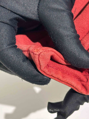 Hermes Red Canvas Tout Fourre PM Bag