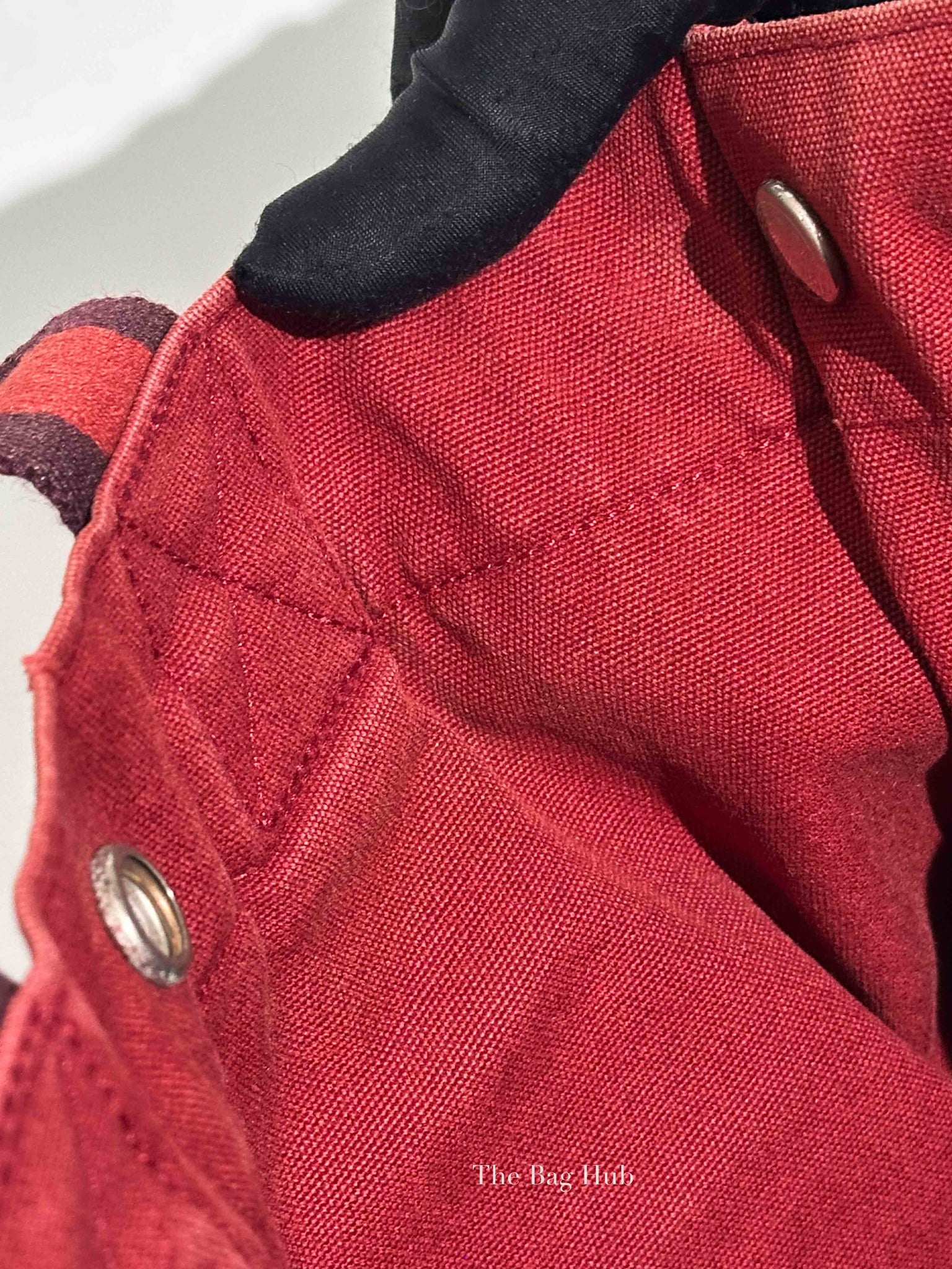 Hermes Red Canvas Tout Fourre PM Bag