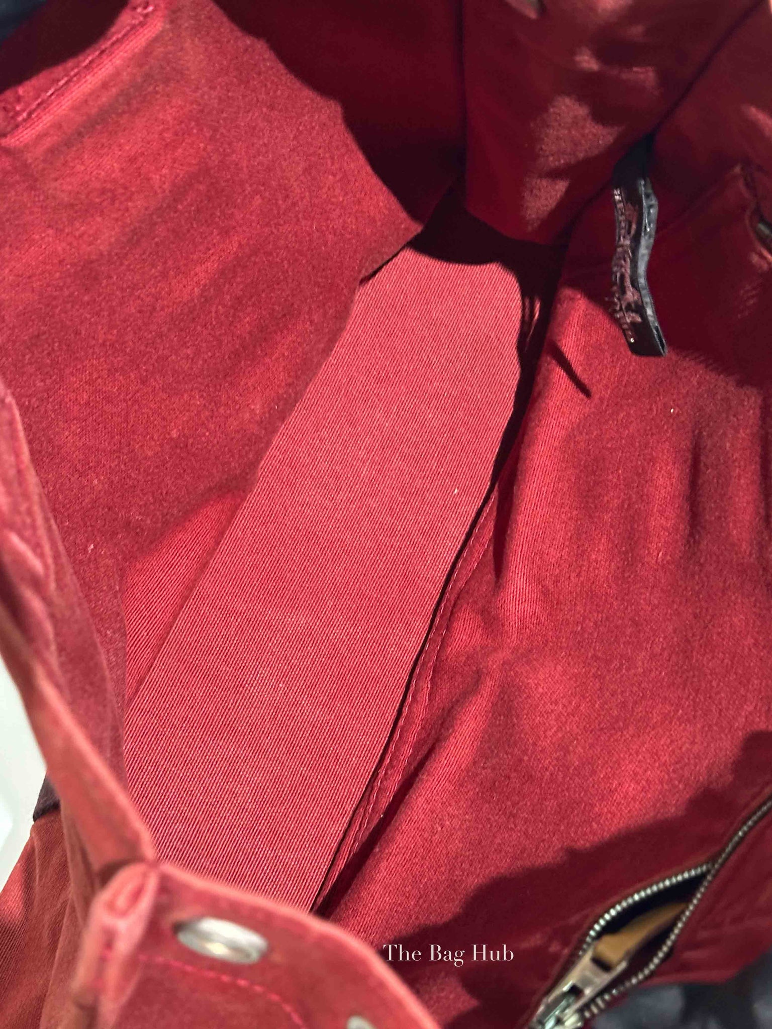 Hermes Red Canvas Tout Fourre PM Bag