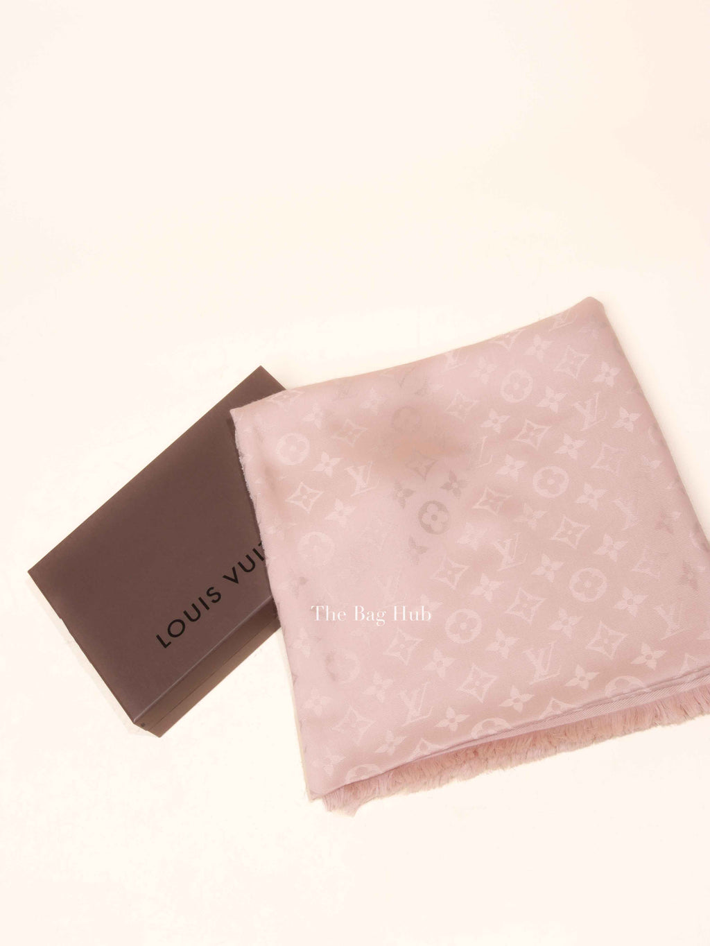 Louis Vuitton Pink Silk/Wool Monogram Shawl Scarf