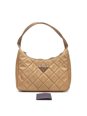 Prada Tabacco Nylon Tessuto Re-Edition Hobo Pochette Bag