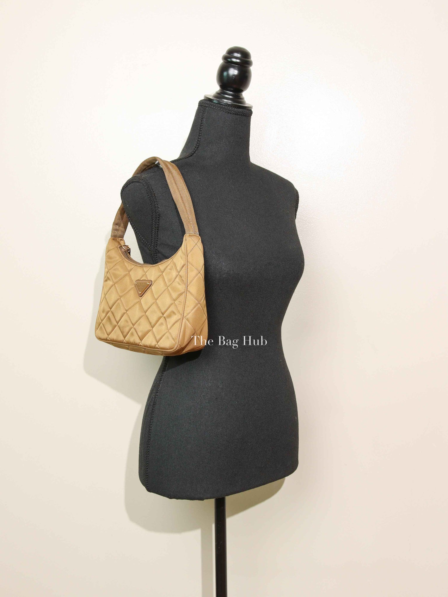 Prada Tabacco Nylon Tessuto Re-Edition Hobo Pochette Bag
