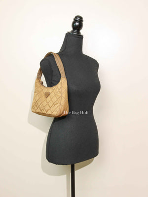 Prada Tabacco Nylon Tessuto Re-Edition Hobo Pochette Bag