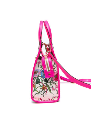 Gucci Pink/Multicolor Floral Canvas Small Tote Bag