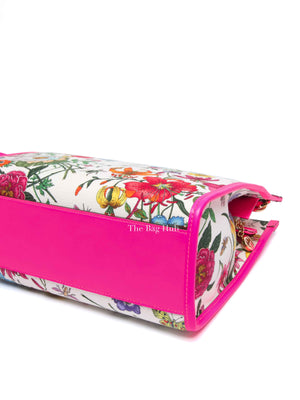 Gucci Pink/Multicolor Floral Canvas Small Tote Bag