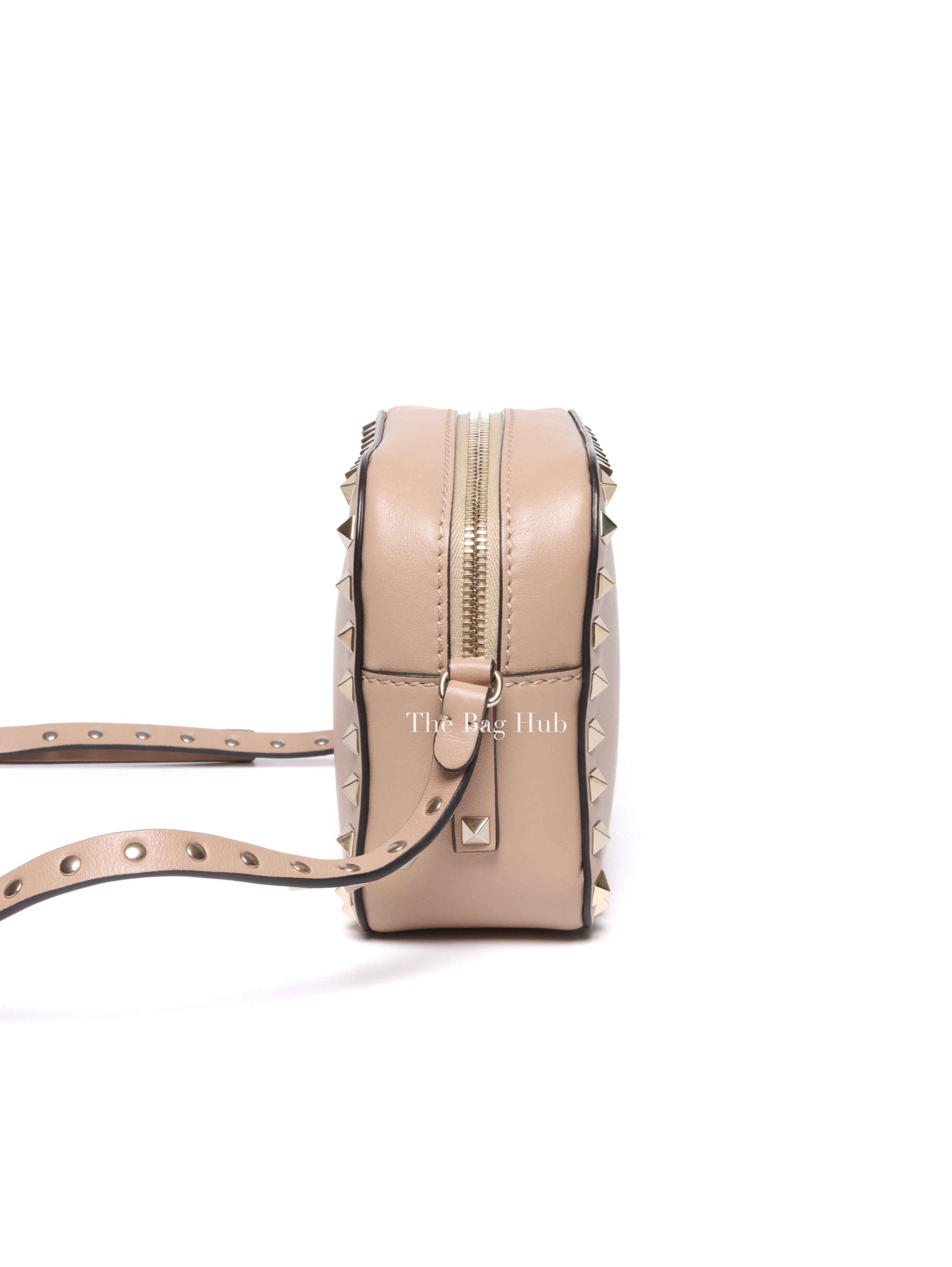 Valentino Beige Leather Rockstud Camera Bag