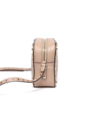 Valentino Beige Leather Rockstud Camera Bag