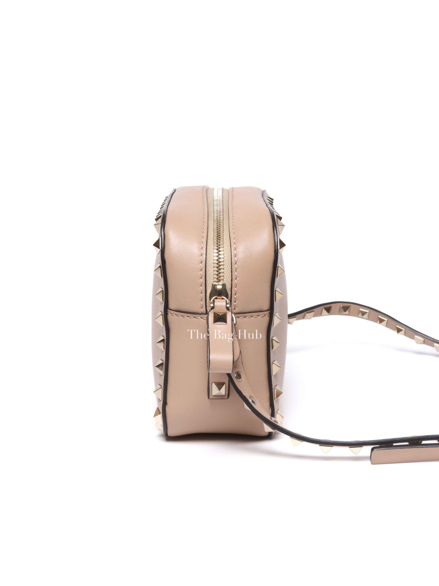 Valentino Beige Leather Rockstud Camera Bag