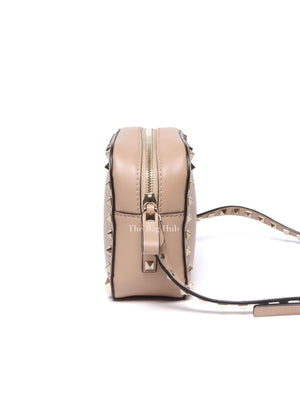 Valentino Beige Leather Rockstud Camera Bag