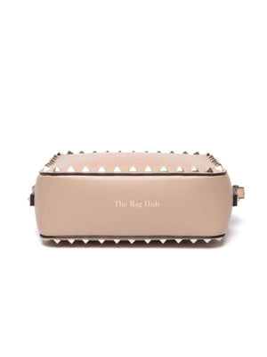 Valentino Beige Leather Rockstud Camera Bag