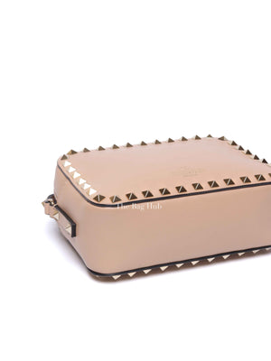 Valentino Beige Leather Rockstud Camera Bag