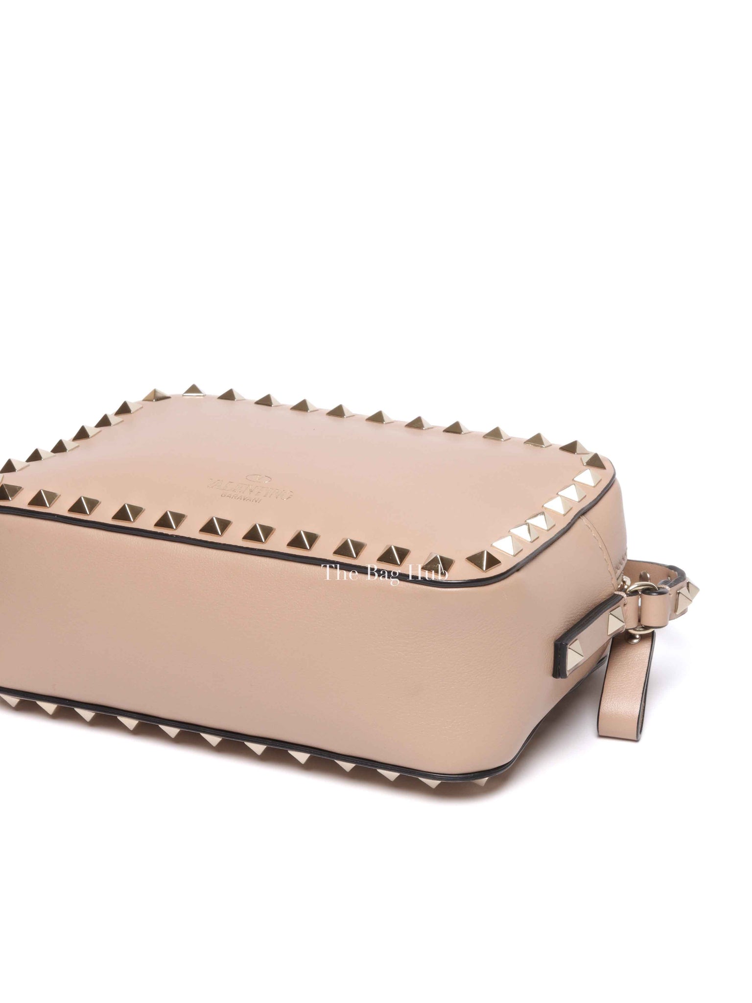 Valentino Beige Leather Rockstud Camera Bag
