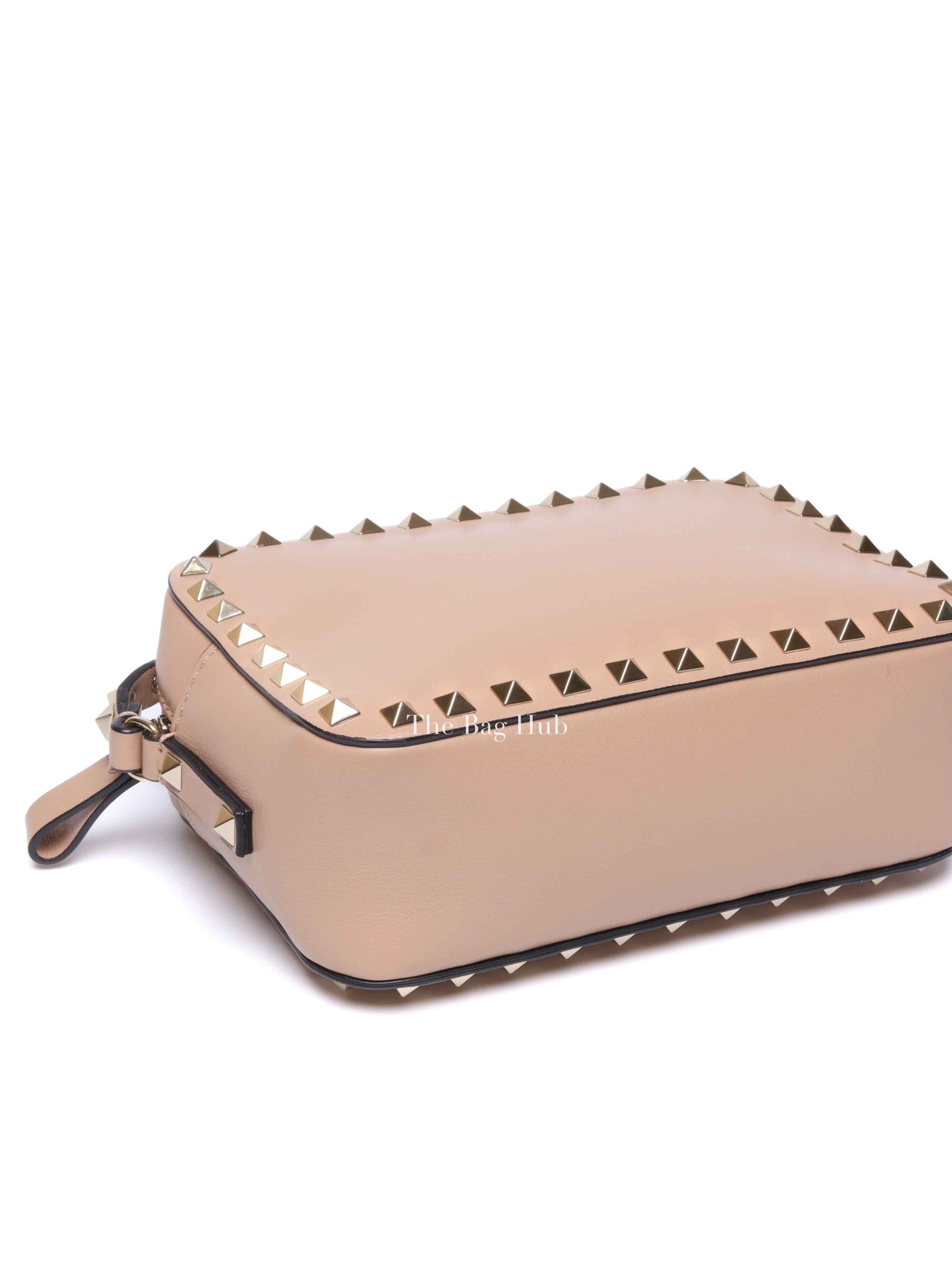 Valentino Beige Leather Rockstud Camera Bag