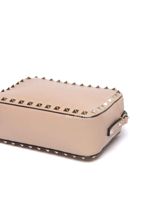 Valentino Beige Leather Rockstud Camera Bag