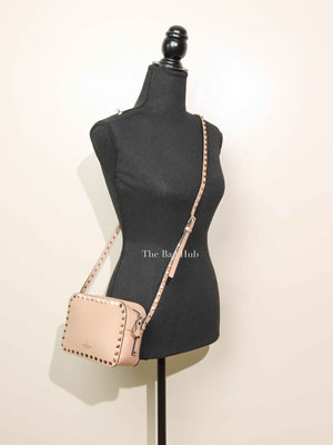 Valentino Beige Leather Rockstud Camera Bag