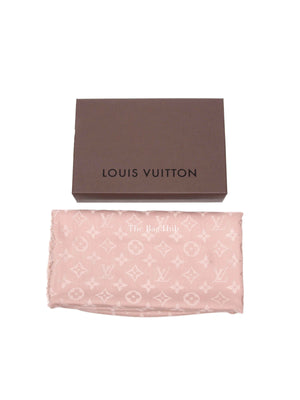 Louis Vuitton Pink Silk/Wool Monogram Shawl Scarf