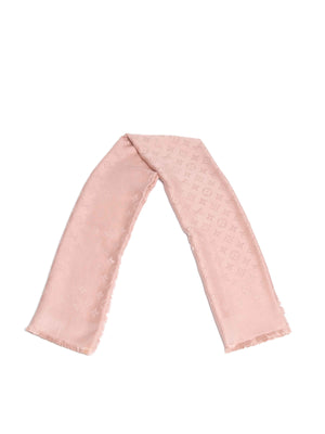 Louis Vuitton Pink Silk/Wool Monogram Shawl Scarf
