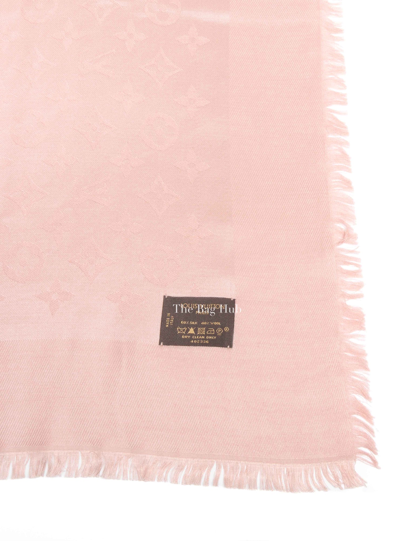 Louis Vuitton Pink Silk/Wool Monogram Shawl Scarf
