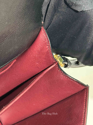 Saint Laurent Black Grain De Poudre Leather Mini Classic Monogram Cassandra Top Handle Bag