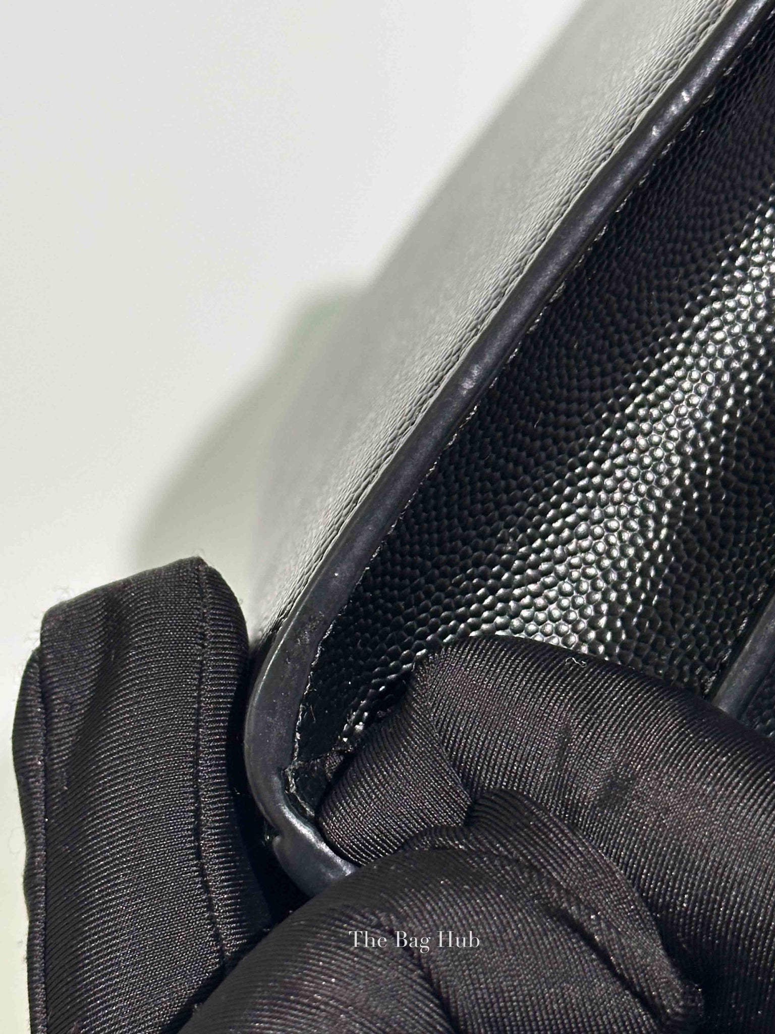 Saint Laurent Black Grain De Poudre Leather Mini Classic Monogram Cassandra Top Handle Bag