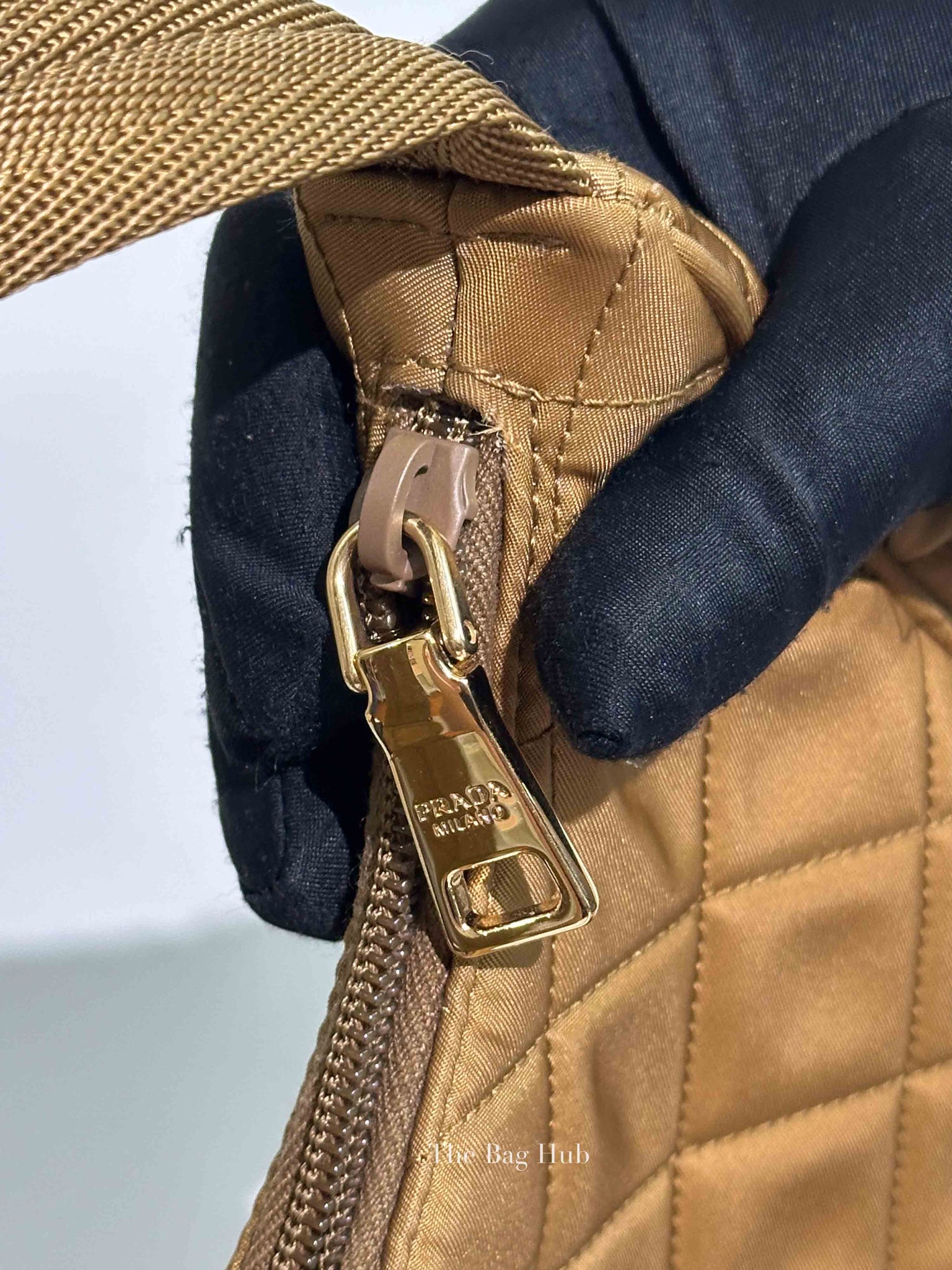 Prada Tabacco Nylon Tessuto Re-Edition Hobo Pochette Bag