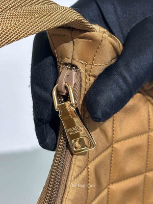 Prada Tabacco Nylon Tessuto Re-Edition Hobo Pochette Bag
