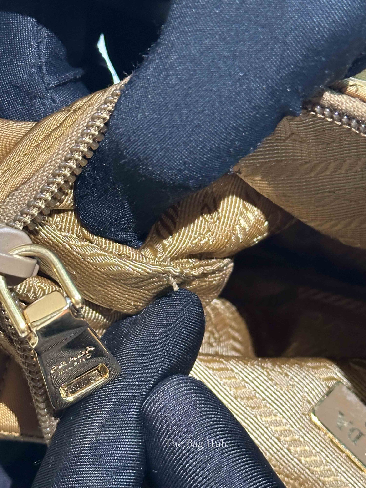 Prada Tabacco Nylon Tessuto Re-Edition Hobo Pochette Bag
