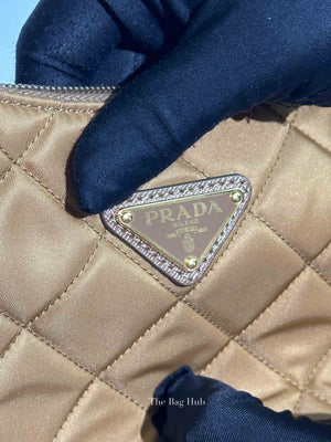 Prada Tabacco Nylon Tessuto Re-Edition Hobo Pochette Bag