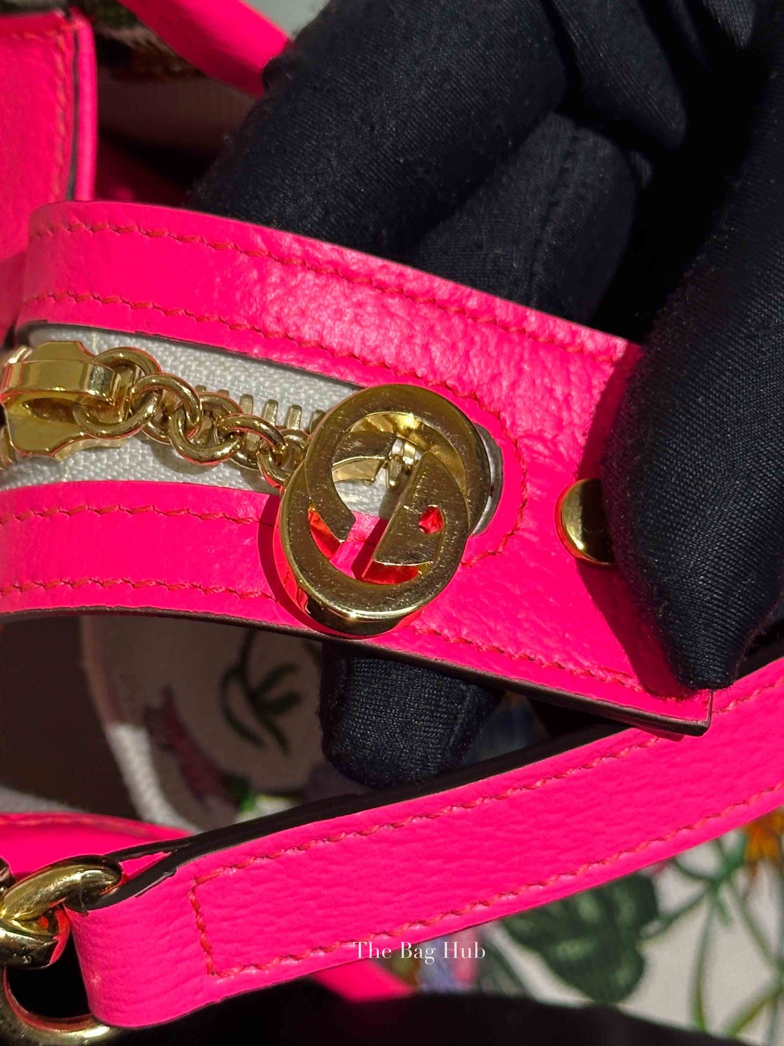 Gucci Pink/Multicolor Floral Canvas Small Tote Bag
