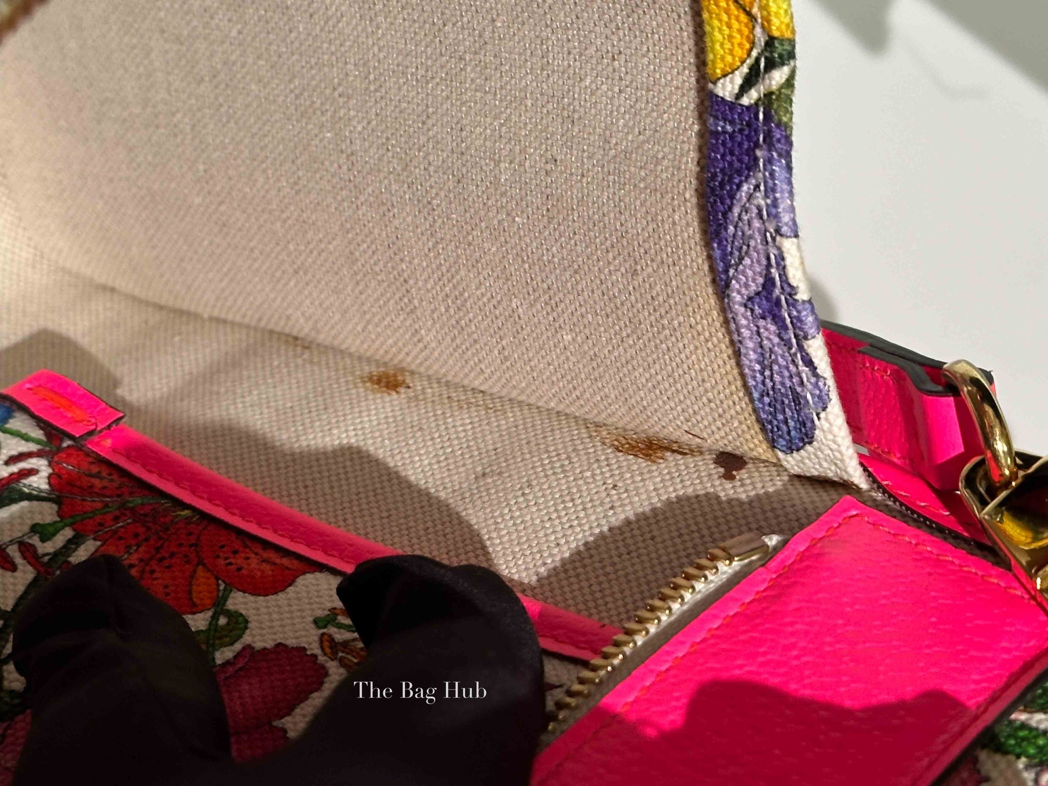 Gucci Pink/Multicolor Floral Canvas Small Tote Bag