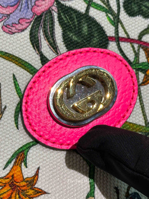 Gucci Pink/Multicolor Floral Canvas Small Tote Bag