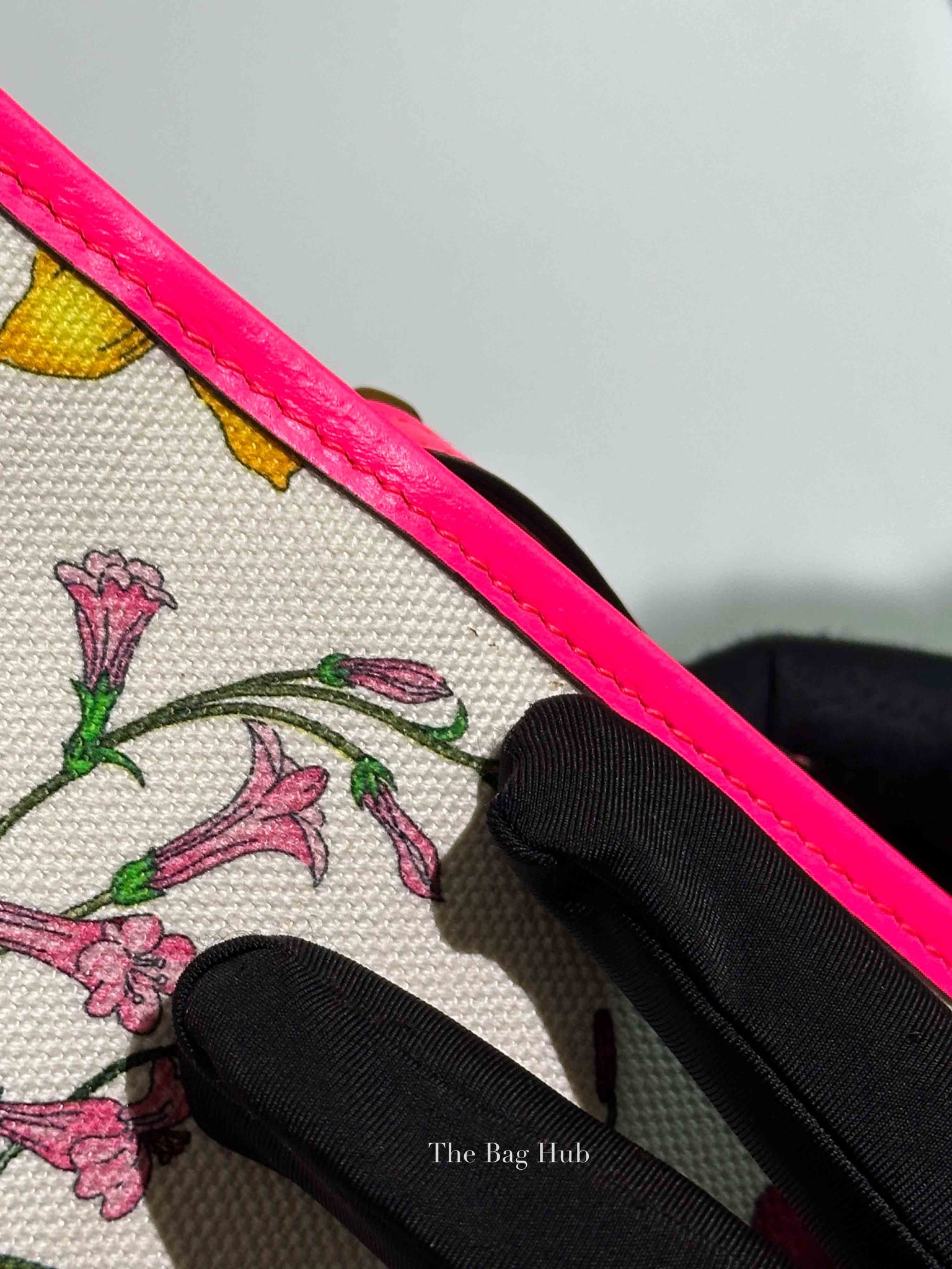 Gucci Pink/Multicolor Floral Canvas Small Tote Bag