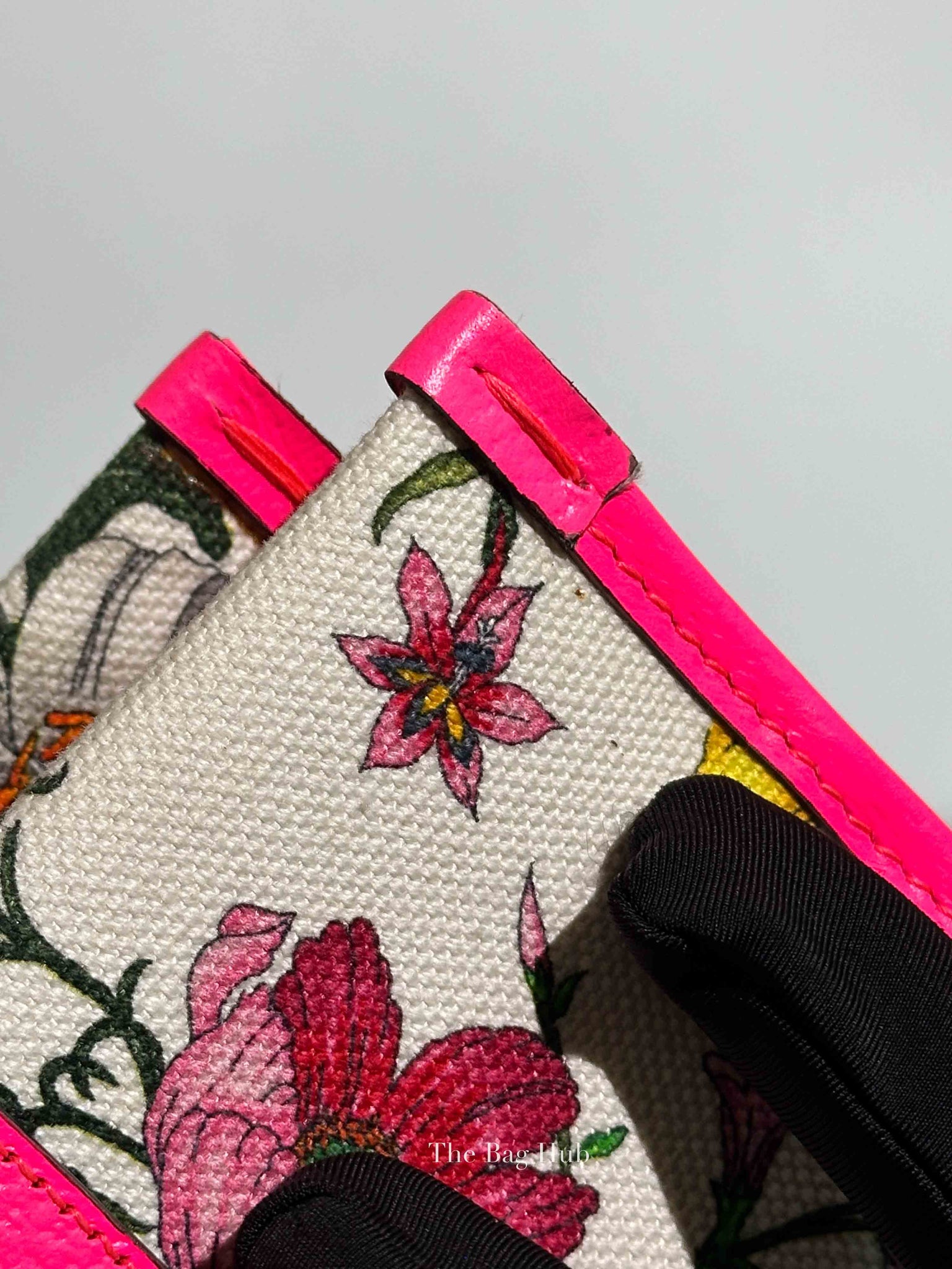 Gucci Pink/Multicolor Floral Canvas Small Tote Bag