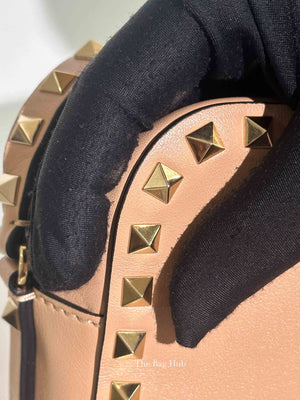 Valentino Beige Leather Rockstud Camera Bag