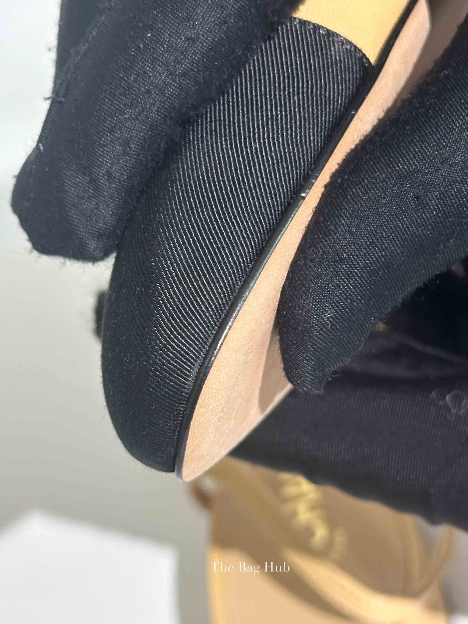 Chanel Black/Beige Leather Coco Slingback Flats Size 38C