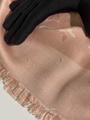 Louis Vuitton Pink Silk/Wool Monogram Shawl Scarf