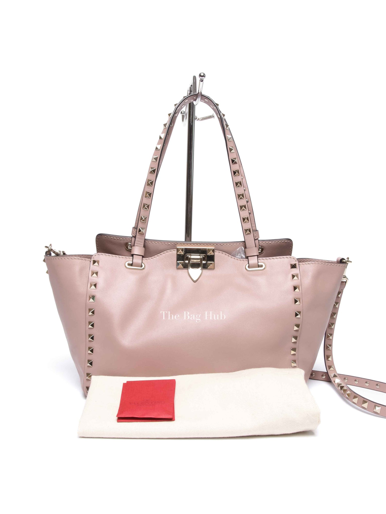 Valentino Garavani Poudre Leather Rockstud Small Trapeze Bag GHW