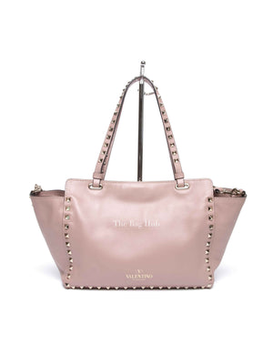 Valentino Garavani Poudre Leather Rockstud Small Trapeze Bag GHW