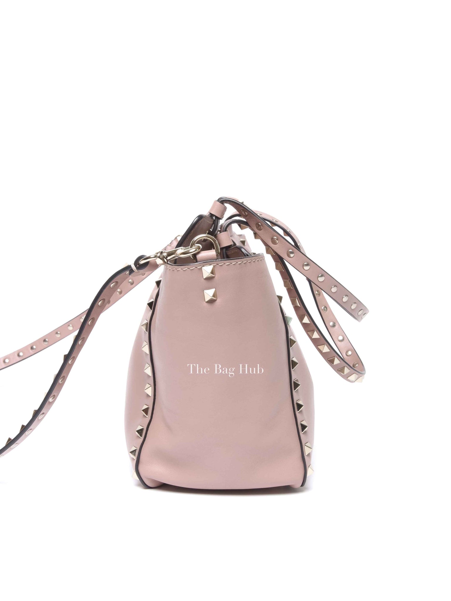 Valentino Garavani Poudre Leather Rockstud Small Trapeze Bag GHW