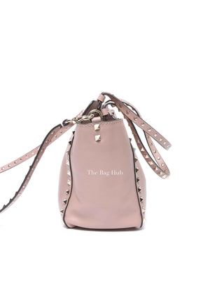 Valentino Garavani Poudre Leather Rockstud Small Trapeze Bag GHW