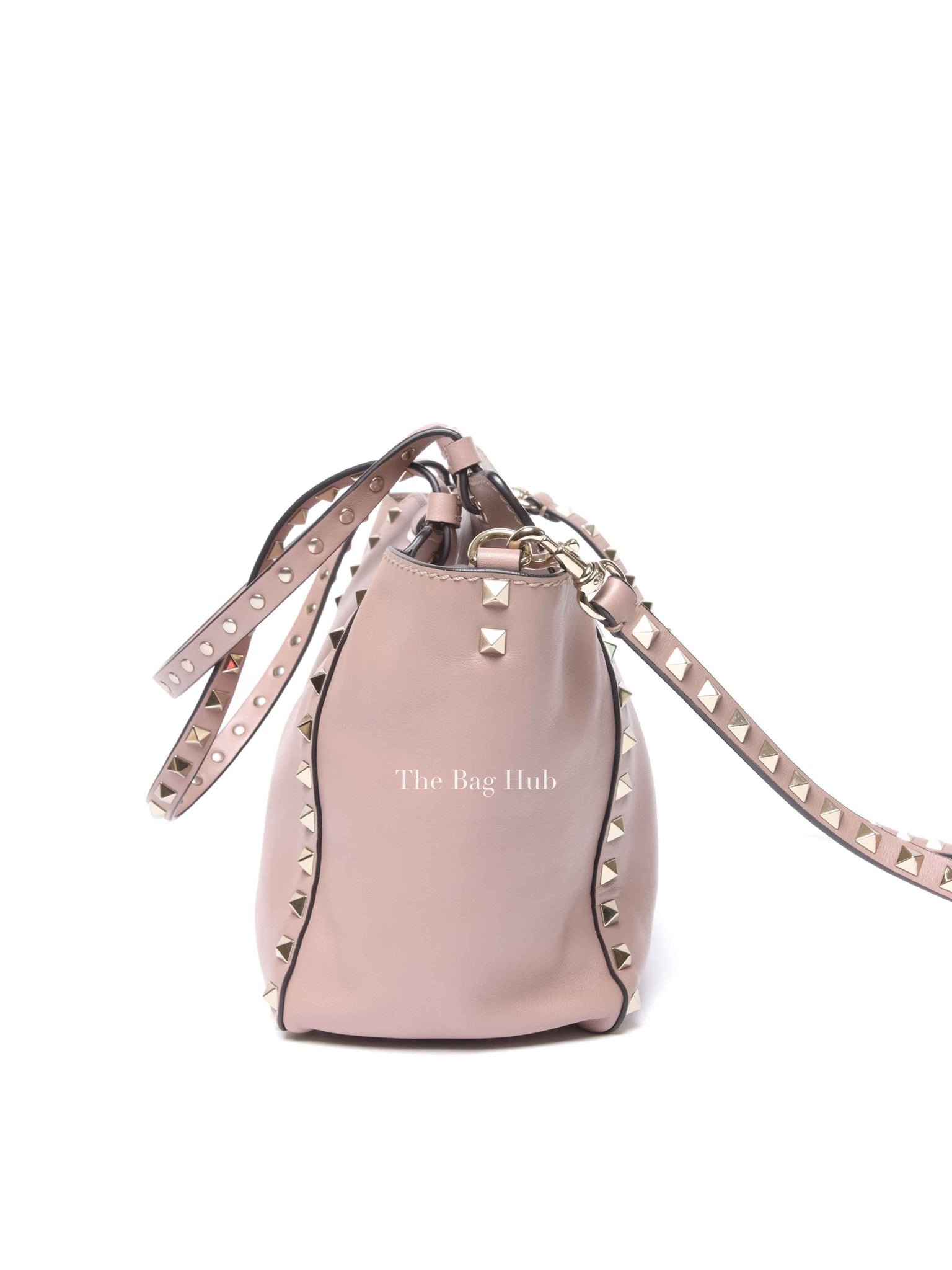 Valentino Garavani Poudre Leather Rockstud Small Trapeze Bag GHW