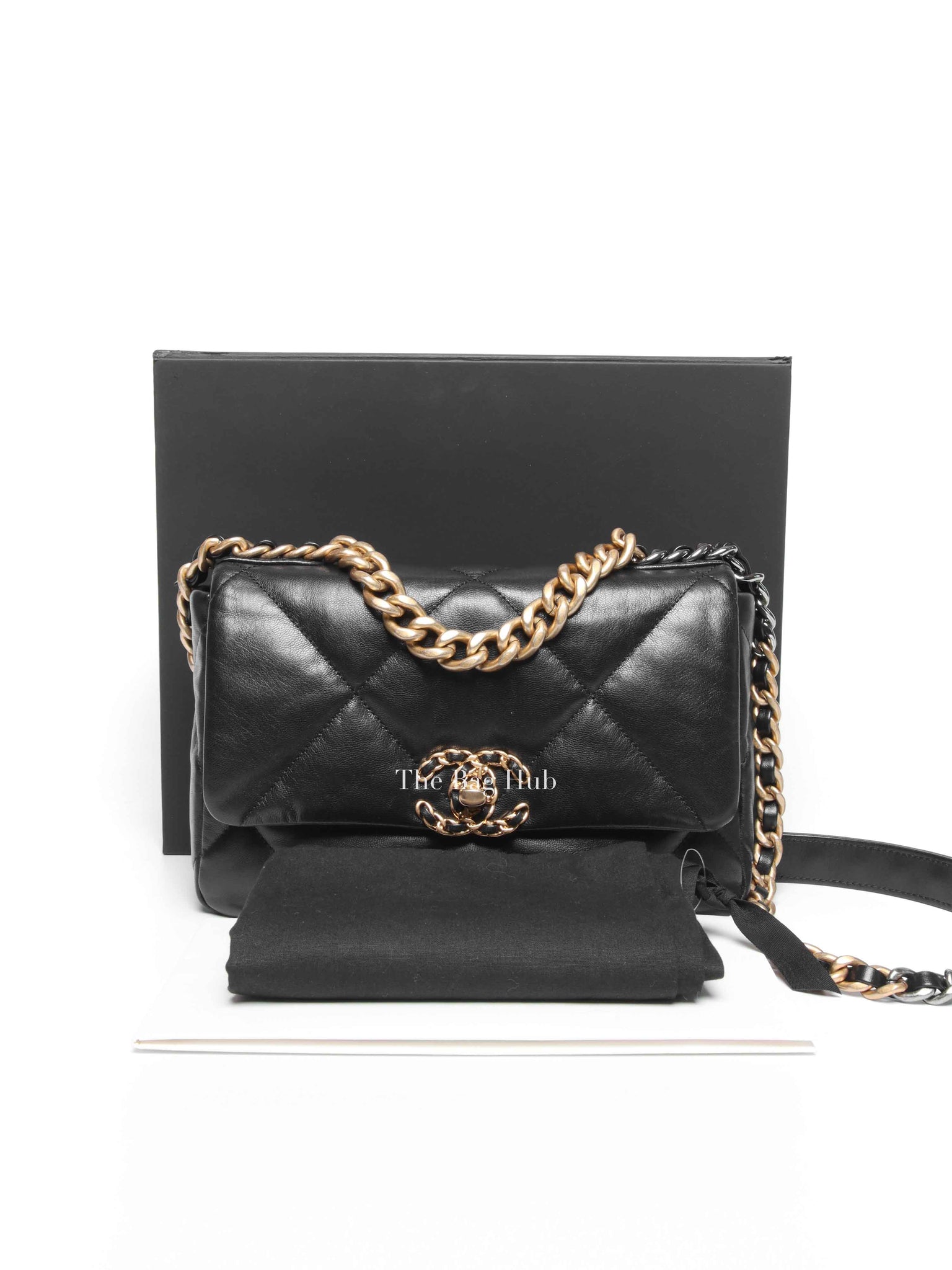 Chanel Black Goatskin C19 Medium Bag GHW