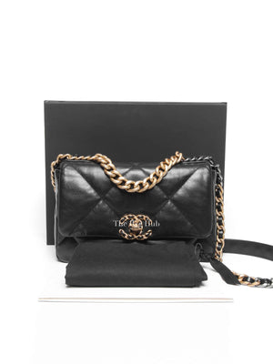 Chanel Black Goatskin C19 Medium Bag GHW