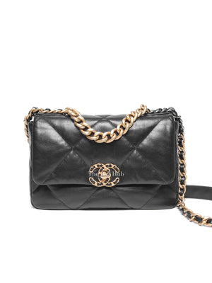 Chanel Black Goatskin C19 Medium Bag GHW