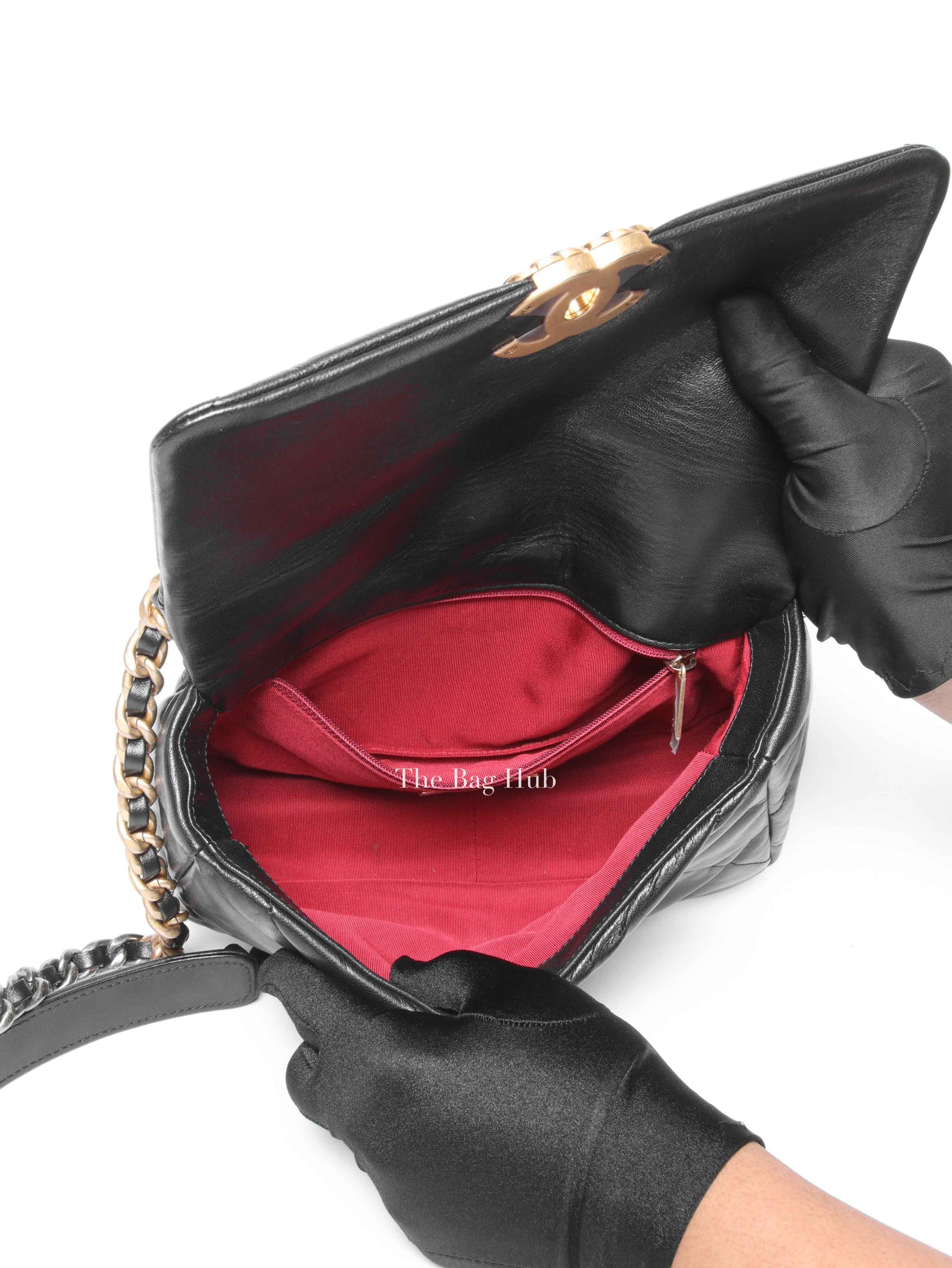 Chanel Black Goatskin C19 Medium Bag GHW