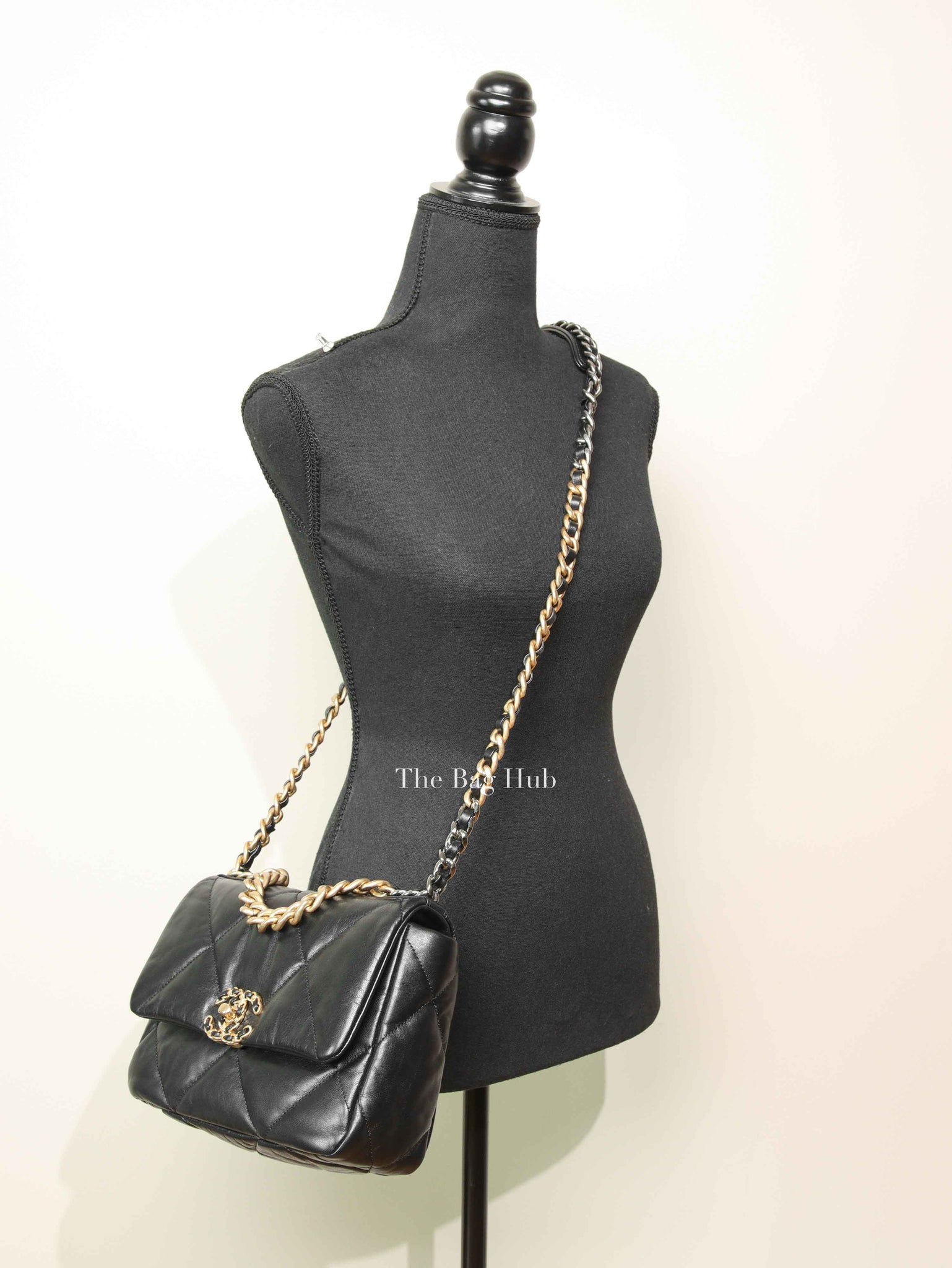 Chanel Black Goatskin C19 Medium Bag GHW